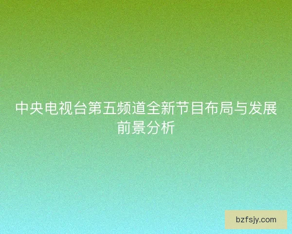 中央电视台第五频道全新节目布局与发展前景分析 中央电视台第五频道全新节目布局与发展前景分析